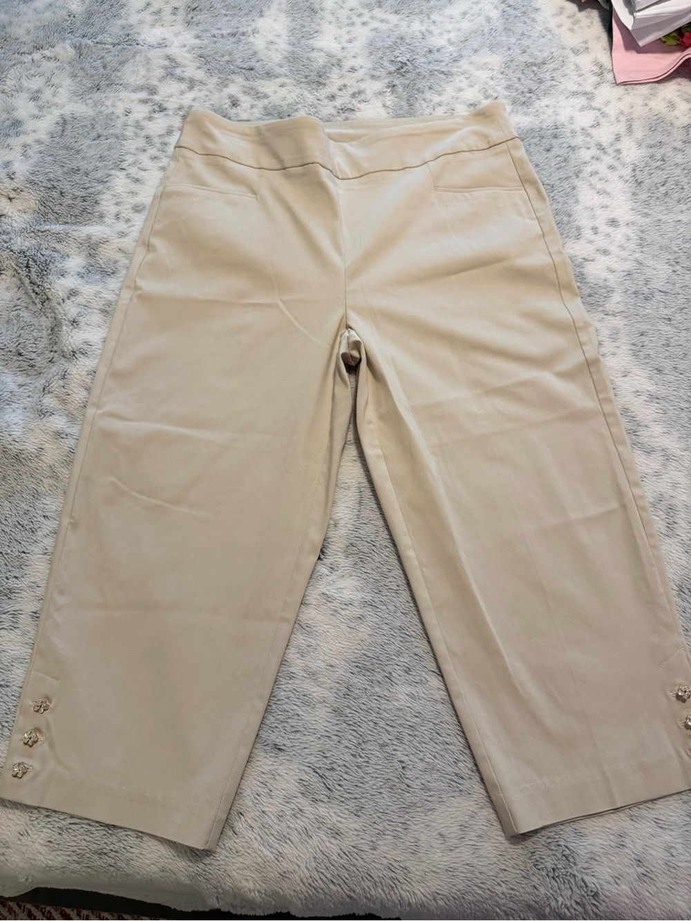 Coral Bay Cream Women's Dress Capris